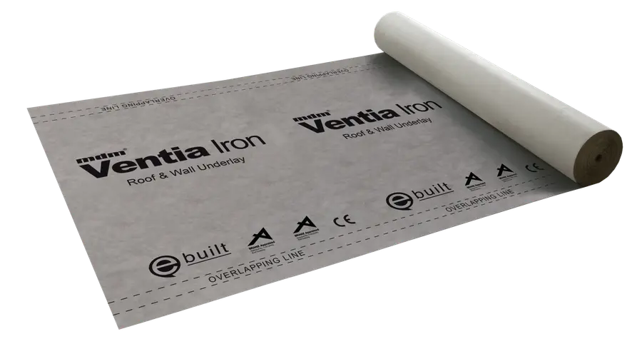Ventia Iron underlay roll, roof and wall underlay, 1.37m x 36.5m, partially unrolled