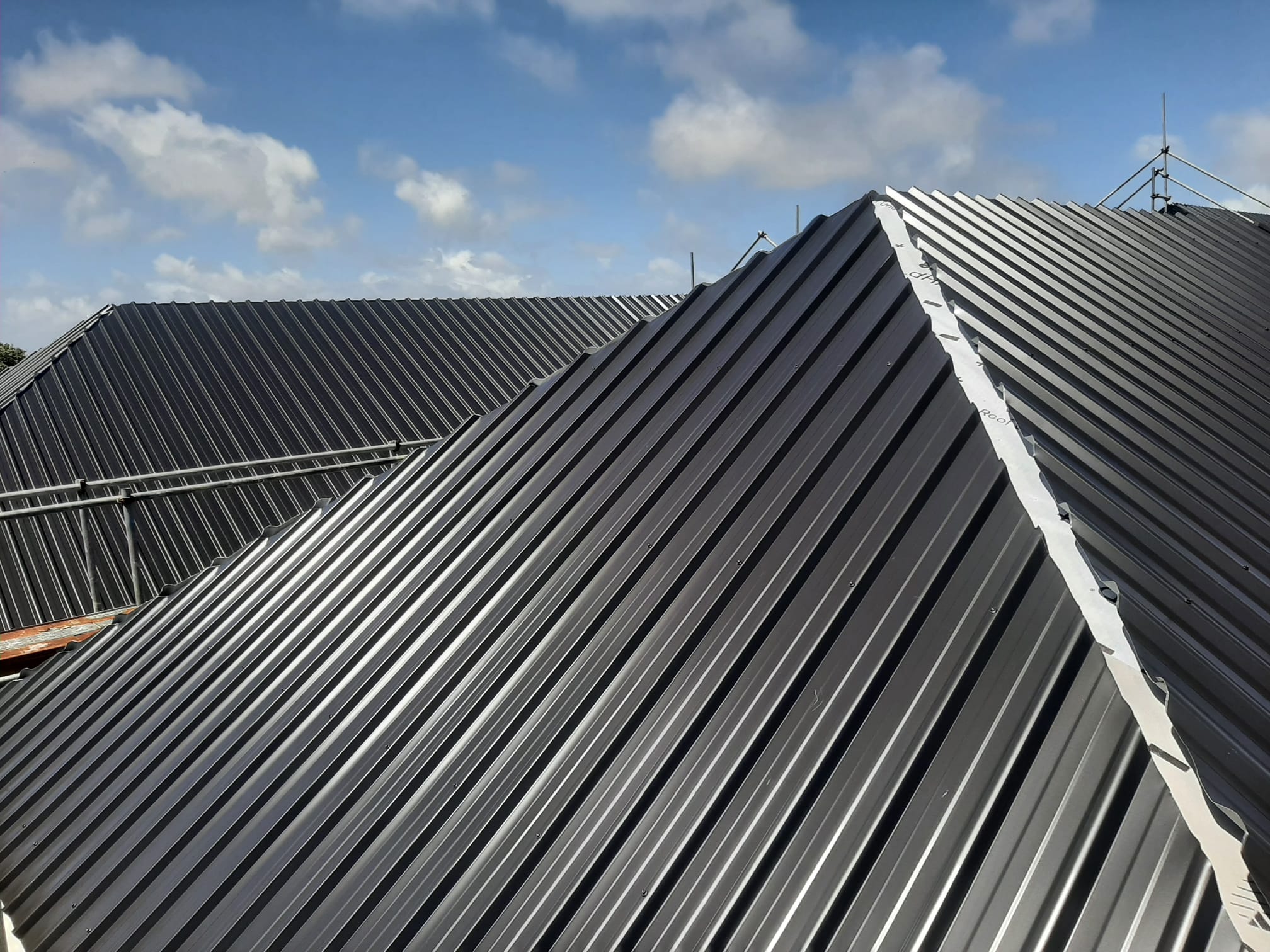 Multi-plane Coloursteel roof with valleys â€” Auckland new build