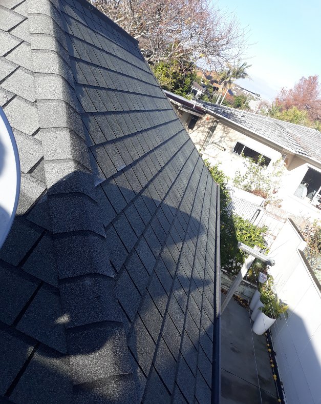 Shingle roof and gutter detail