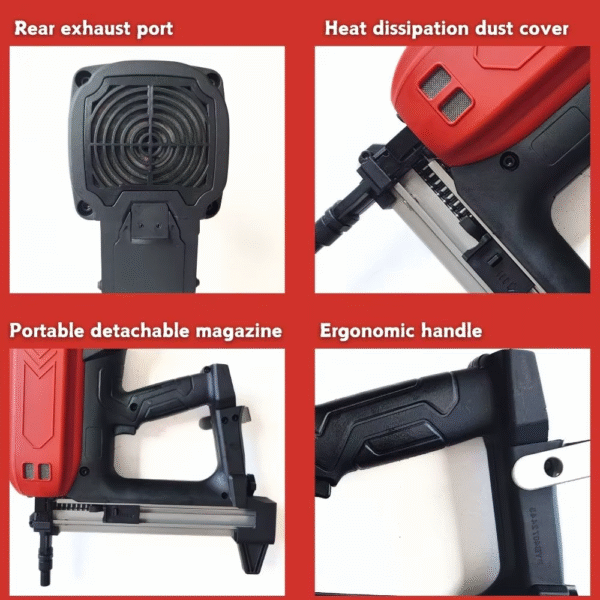 Electric Nail Gun Air Stapler Pneumatic Tools for Frame and Trunking Gas Powered - Image 6