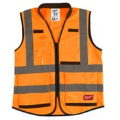 Premium High Visibility Orange Safety Vest - S/M