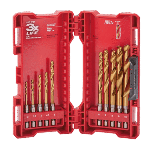 Milwaukee 10 Piece SHOCKWAVE Red Helix Titanium Drill & Drive Bit Kit