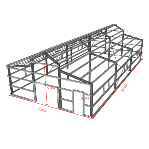 Steel Frame 9m x 18m x 3m Barn-(Colorsteel) - Image 2