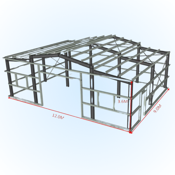 Sturdy Steel Frame American Barn with Colorsteel Roof 12m × 9m× 3.6m - Image 4