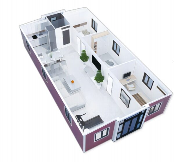 72sqm Expandable Cabin for Sale with 3 Bedrooms - Image 2