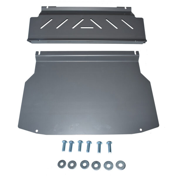 Silvery Bash Plate Set for Mitsubishi Pajero NS NT NW NX 2006-2022 | Underbody Protection Guard | Impact-Resistant, Steel, Moisture-Proof