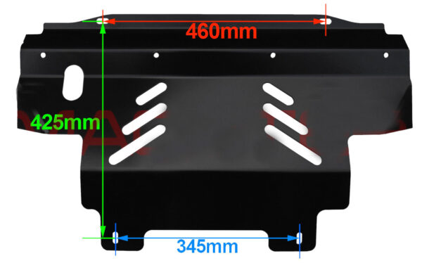 Steel Bash Plates Fit For Nissan Navara D40 2005-2011 4mm Black - Image 2