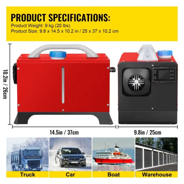 Mini Truck Parking Heater with LCD Display & Remote Control - Image 4
