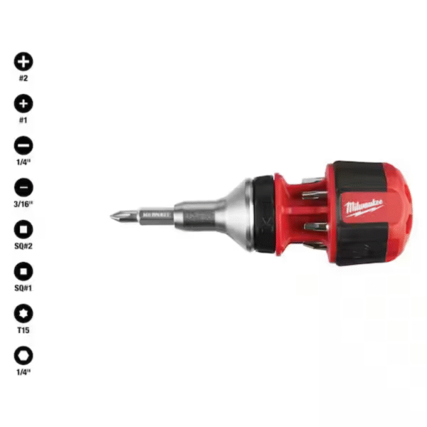 8-in-1 Ratcheting Compact Multi-Bit Screwdriver
