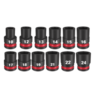 1/2" Dr Impact Socket Set 12pc Metric (6p) Case