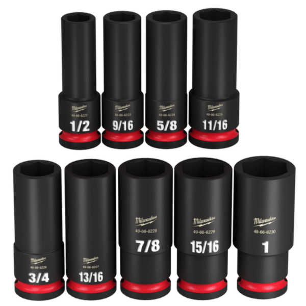1/2" Dr Deep Impact Socket Rail Set 9pc SAE (6p)