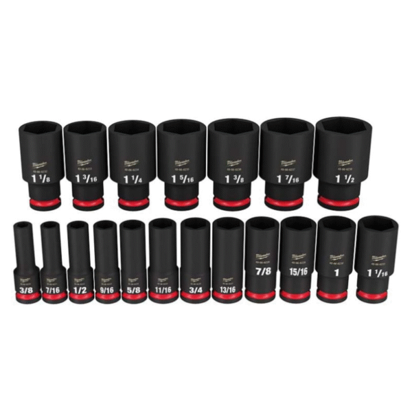 1/2" Dr Deep Impact Socket Set 19pc SAE (6p) Case