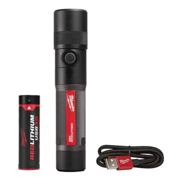 USB Rechargeable 1100L Twist Focus Flashlight Kit