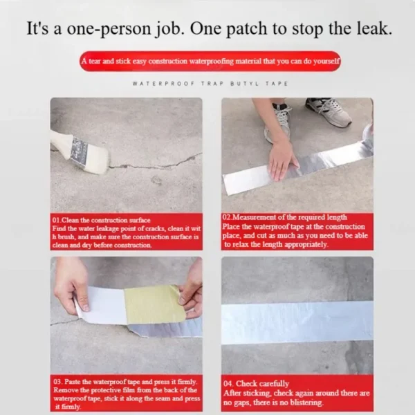10/20/50Cm Waterproof Tape Self-Adhesive Butyl Sealant Tape Roof Repair Sealing High and Low Temperature Resistance Sealant - Image 5