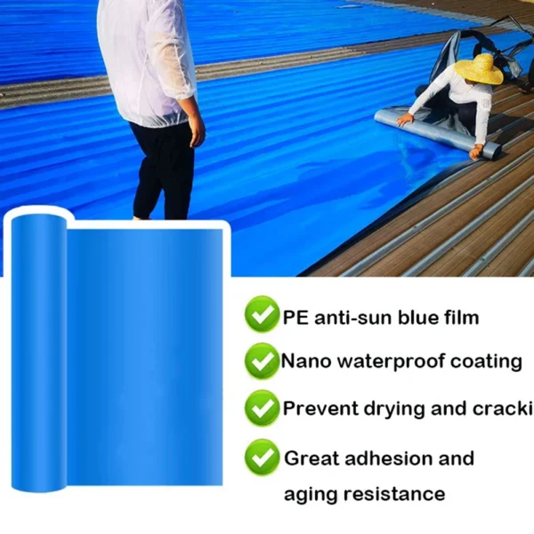 1 Roll 10M Waterproof Heat Insulation Tape Self-Adhesive Fix Tape PE Anti-Sun Film for Wall Roof Leakproof Repair Tool Hardware - Image 2