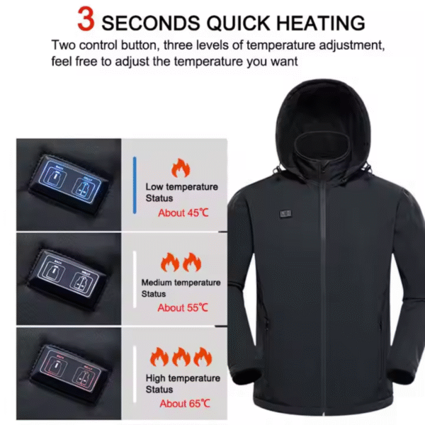 Men’s Waterproof Heated Jacket – Outdoor Electric Warming Coat for Winter - Image 2