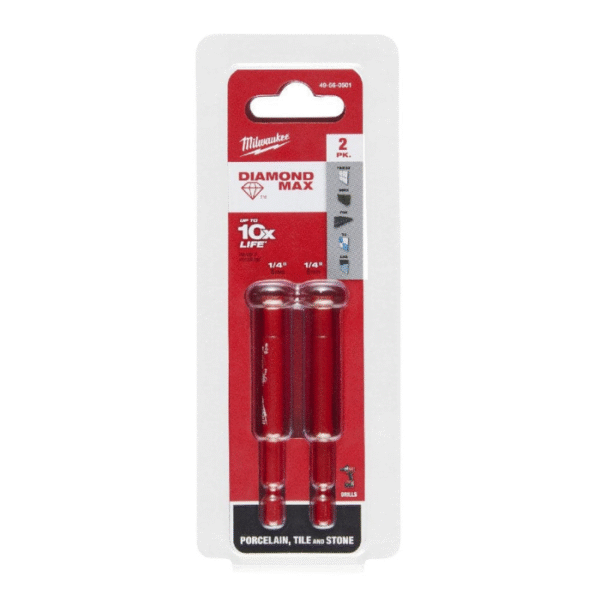 6mm (1/4") DIAMOND MAX Diamond Grit Hole Saw (2 Pack)
