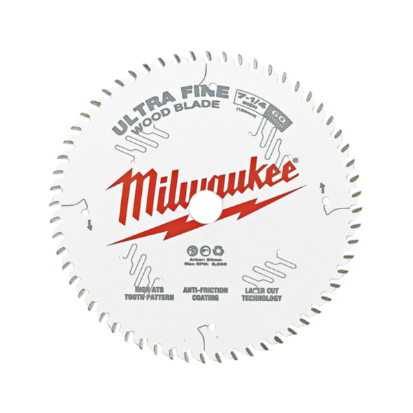184mm (7 1/4") 60T Wood Circular Saw Blade Ultra Fine Finish