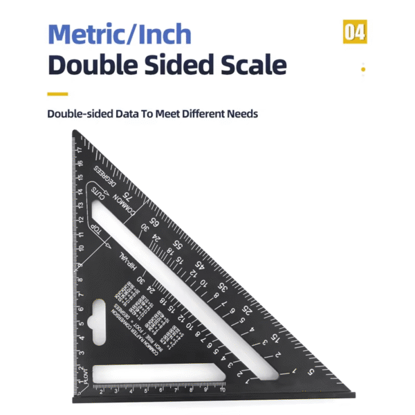 Triangle Ruler 7Inch Measurement Tool Aluminium Alloy Carpenter Set Square Angle - Image 4