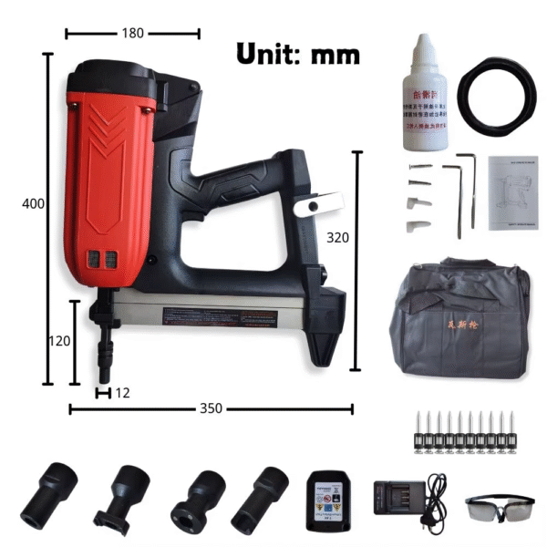 Electric Nail Gun Air Stapler Pneumatic Tools for Frame and Trunking Gas Powered - Image 2
