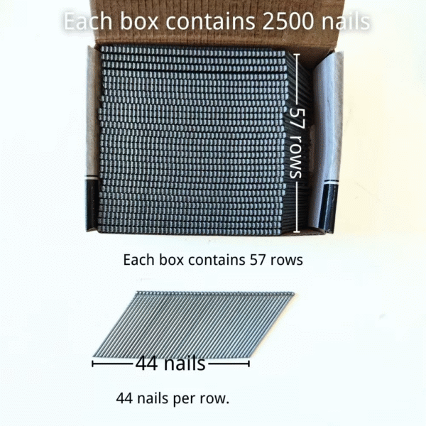 15 Gauge Angled Flooring Nails - 1" to 2.5" Lengths 2500 Nails per Box 34° Collated Finish Nails Angled Finish Nails - Image 3