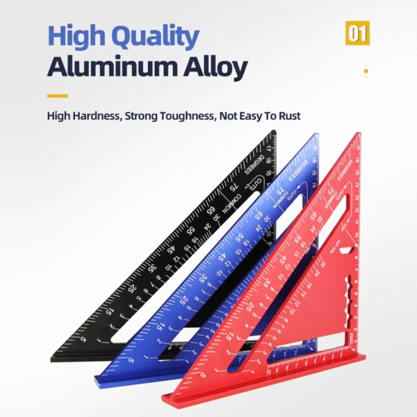 Triangle Ruler 7Inch Measurement Tool Aluminium Alloy Carpenter Set Square Angle - Image 5