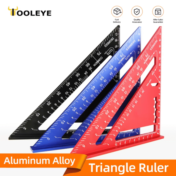 Triangle Ruler 7Inch Measurement Tool Aluminium Alloy Carpenter Set Square Angle - Image 2