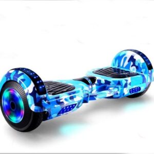 10" Hoverboard Scooter Self-Balancing Electric Hover Board with Bluetooth & Flash Wheels – Stylish Blue Camouflage Design